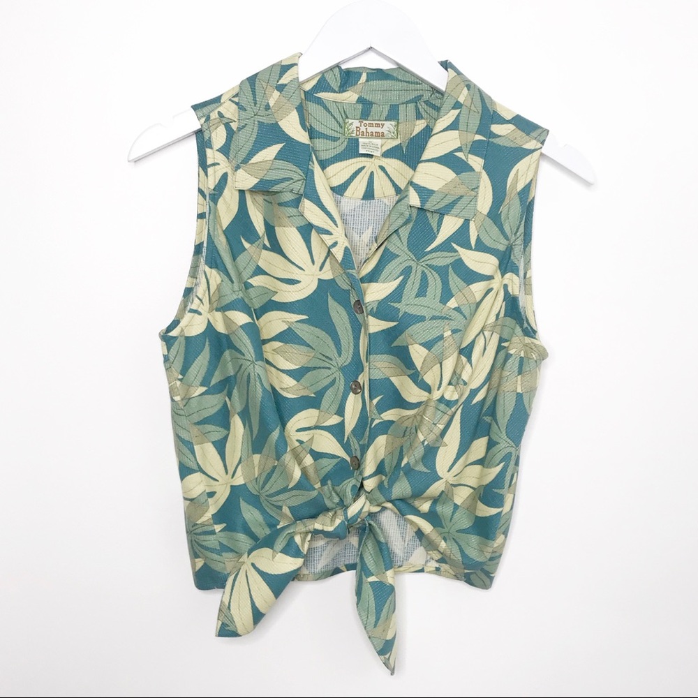 Tommy Bahama | Silk Sleeveless Tie Front Top